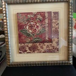 A pair of Decorative floral artwork 