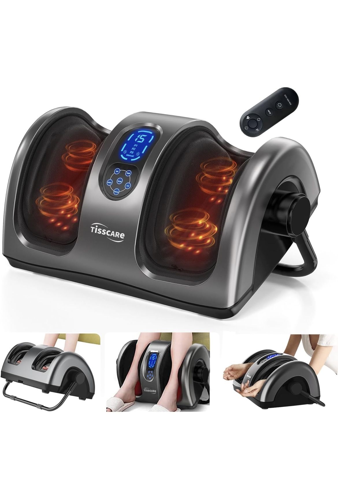 Foot Massager with Heat, Shiatsu Foot Massager for Circulation and Pain Relief, Remote Control, Deep Kneading, Gifts for Women Men Mom Dad