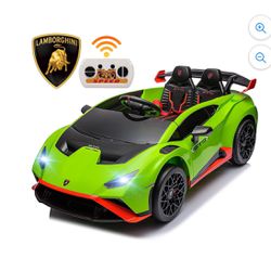 Lamborghini Powered Ride on Cars, 24V Ride on Toy Car with Remote Control for Boys Girls, Electric Vehicle Car 4 Wheeler with Bluetooth, Music Player,