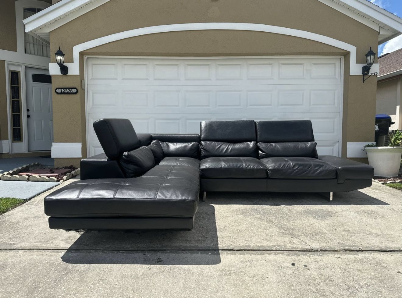 Black Leather Sectional Couch