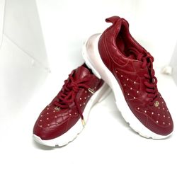 UTERQUE Women’s Red Cowhide Leather Sneakers Size 7.5
