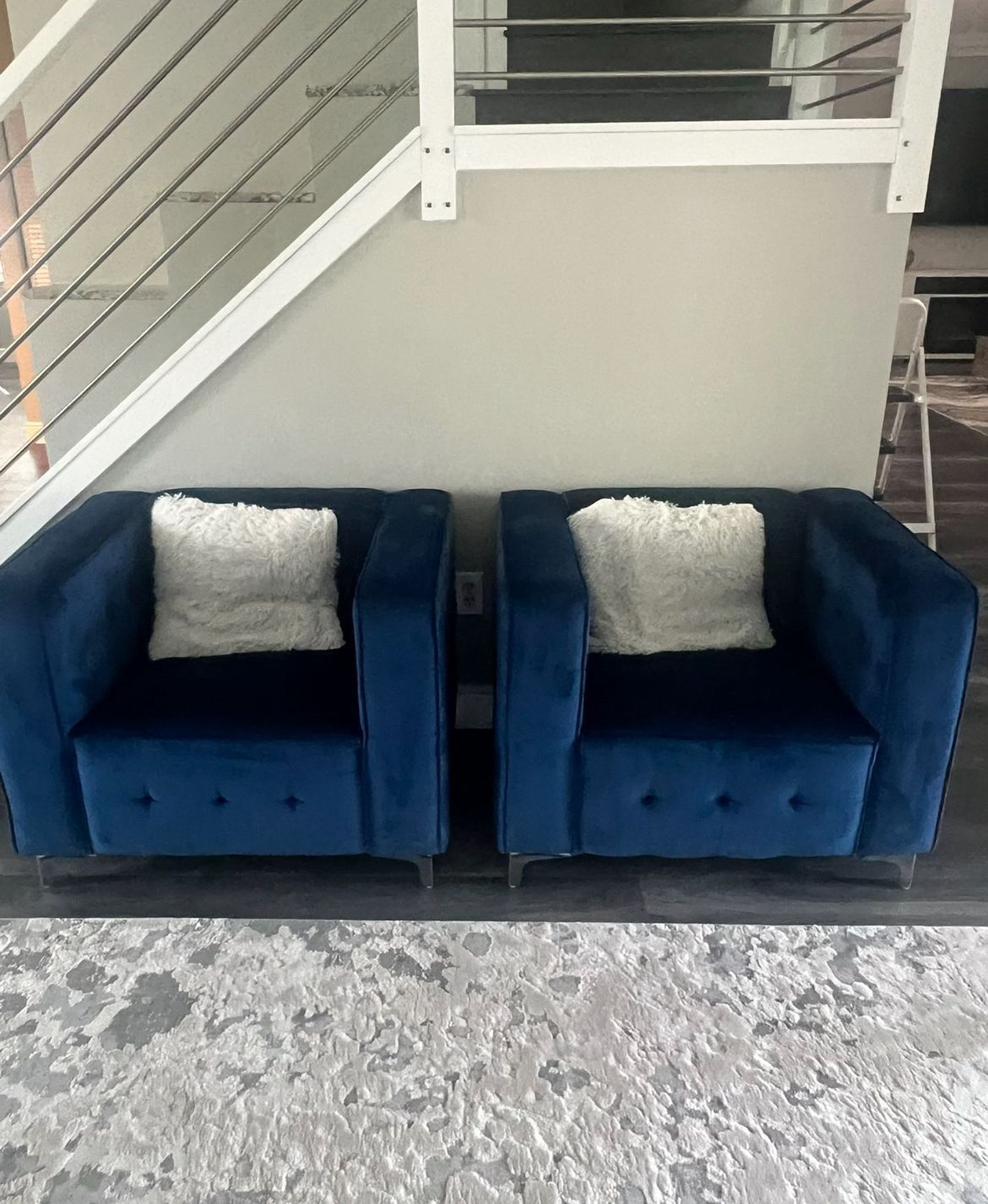 2 New Arm chair - Dark Blue - Delivery Available π