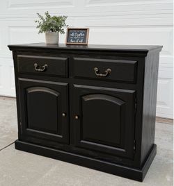 Beautiful Black Solid Wood Buffet/Storage Piece