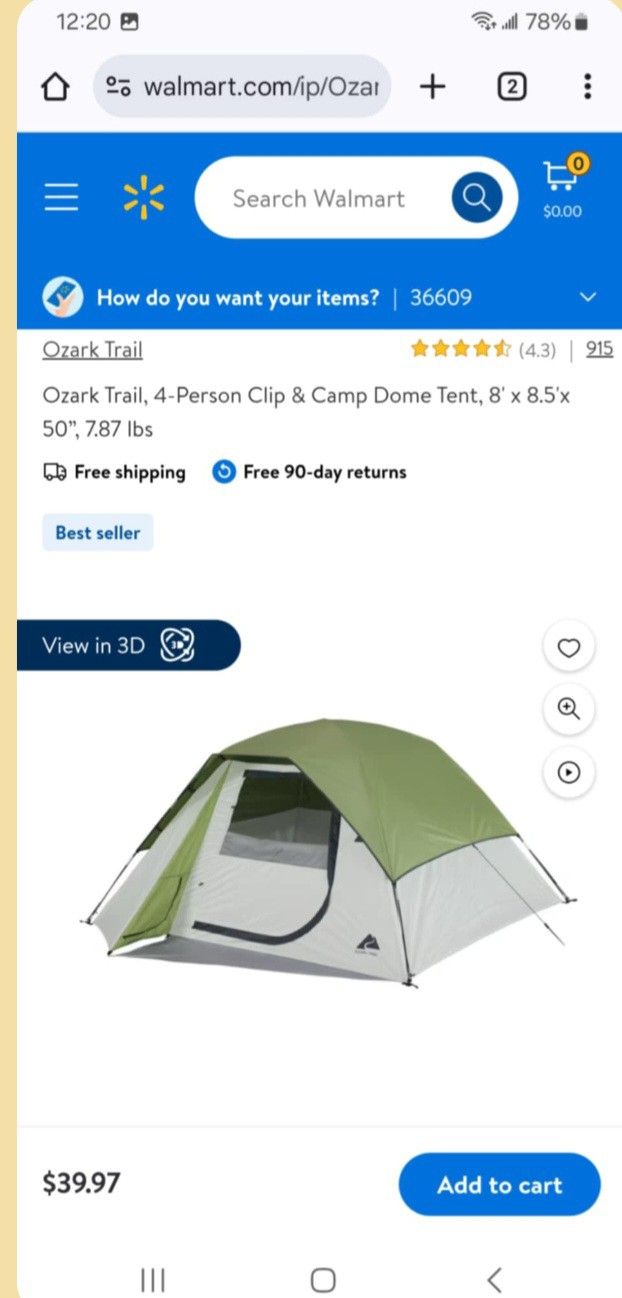 Ozark Trail 4 Person Tent