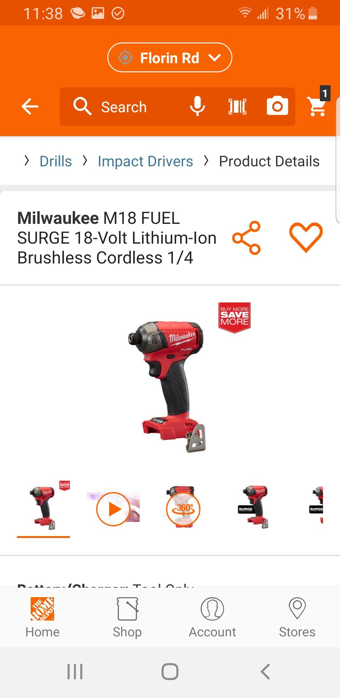 Milwaukee M18 FUEL SURGE 18-Volt Lithium-Ion Brushless Cordless 1/4 in. Hex Impact Driver (Tool-Only) no box