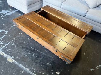 Wood Coffee Table with Hidden Storage Compartment