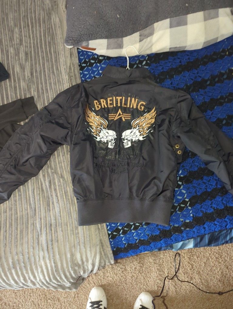 (Rare vintage) Black Breitling x Alpha industries bomber jacket.
