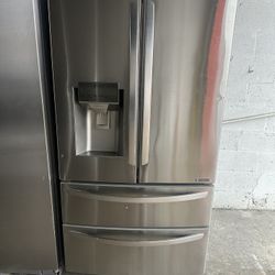 French Door , 4 Doors Stainless Steel Refrigerador, French Door Refrigerator Double Freezer, Refrigeradora Puerta Francesa 