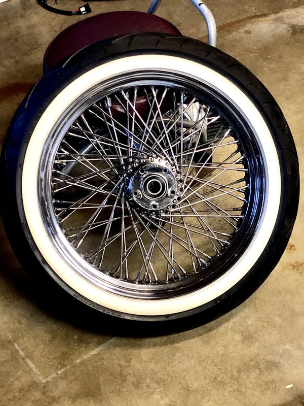 18 inch rear Harley wheel and white wall tire for Sale in Whittier, CA