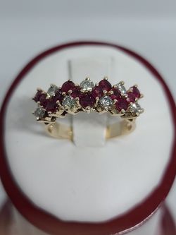 14k gold diamond and sapphire ring