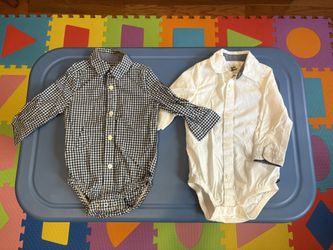 Carter's Toddler Boy Button-Down Shirt Size 18 Months Set Of 2 With Snaps