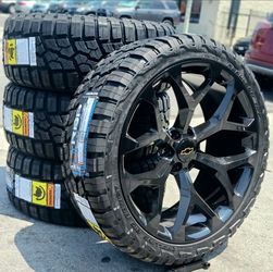 24” Chevy Silverado GMC Sierra Replica Wheels & Tires Off-Road Tahoe Yukon Escalade Suburban Rines Y