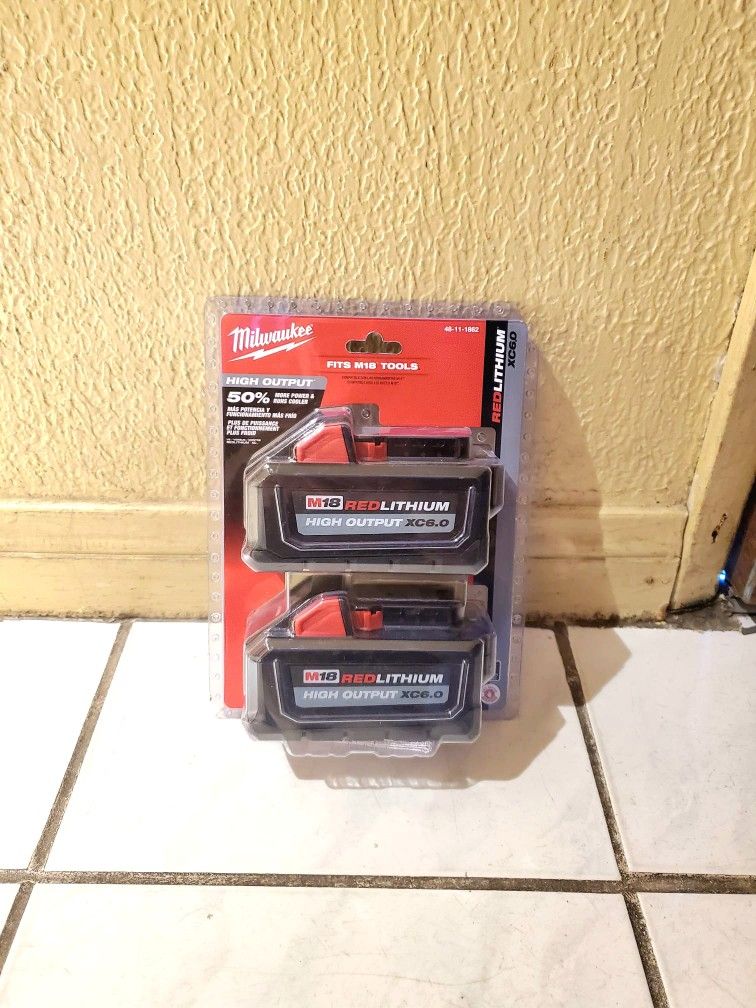 Milwaukee Battery 6.0ah (2) Pack High Output M18