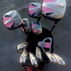 ZEVO XSD Extreme Distance Golf 16pc RH Women's Ladies COMPLETE SET w/ Cart Bag  