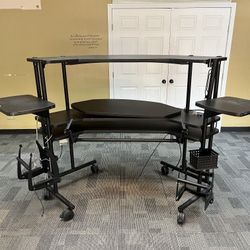 Anthrodesk Multilevel Computer Desk with Powerstrip and Accessories