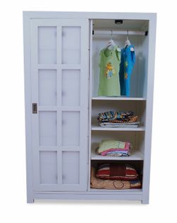 Pali Solid Wood Wardrobe  and dresser-White