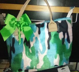 New Camo Shoulder Bag With Detachable Hair Clip Bow 