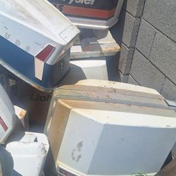 Asst Of Outboard Boat Motor Covers ,see Pics. $10 Each Or All $40. Apache Junction Arizona  Left Over From Previous Owner. 