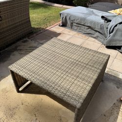 Wicker Table W/ glass Top
