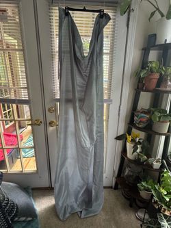 4 sheer blue curtain set