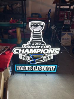 Bud Light St. Louis Blues 2019 Stanley Cup Champions LED Sign