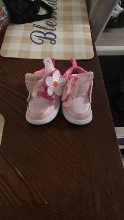 Pink Toddler Sneakers with Flower Detail