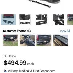 Chevy Silverado 1500 Custom Back Bumper, Black 