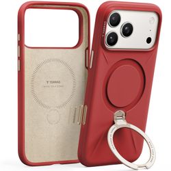 TORRAS Q3 Silicone 360 Spin for iPhone 17 Pro Case with Stand, Fit for MagSafe, Magnetic Ring Kickstand with Camera Control, Liquid Silicone Rubber So