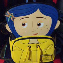 Coraline Raincoat Cosplay Mini Backpack Brand New With Tags