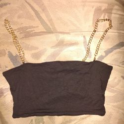 Sheen Halter Top With Removable Gold Chains Size Extra Small