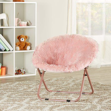 Mainstays Kids Blair Plush Faux-Fur Saucer Chair, Pink C11-9584