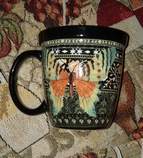 Indigo Falls Boho Butterfly 20oz Café Ceramic Mug