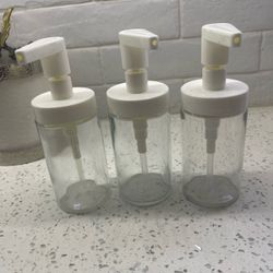 Ikea Clear Glass Pump Dispenser Bottles Set of 3