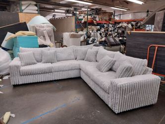 BRAND NEW 9x9ft SECTIONAL SOFA  cordoroy light grey FABRIC,  pink Microfiber, Velvet hot  pink fabric. CUSTOM MADE AVAILABLE
