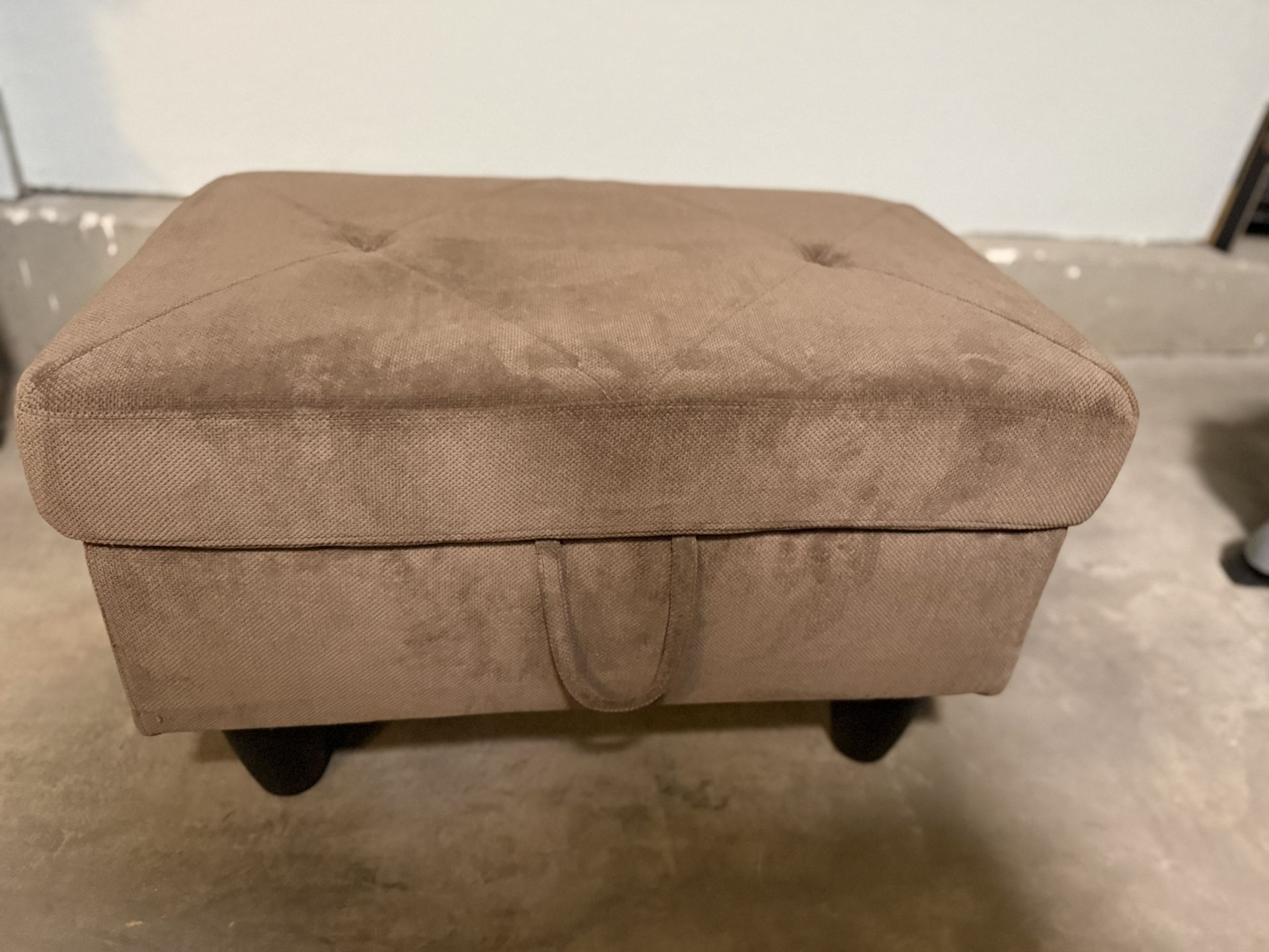 Beige Storage Ottoman