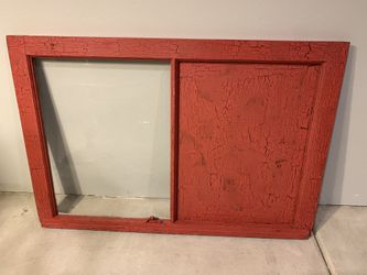 Vintage Red & Black Distressed Window
