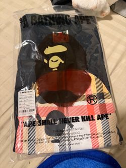 Burberry bape shirt in black and white size large