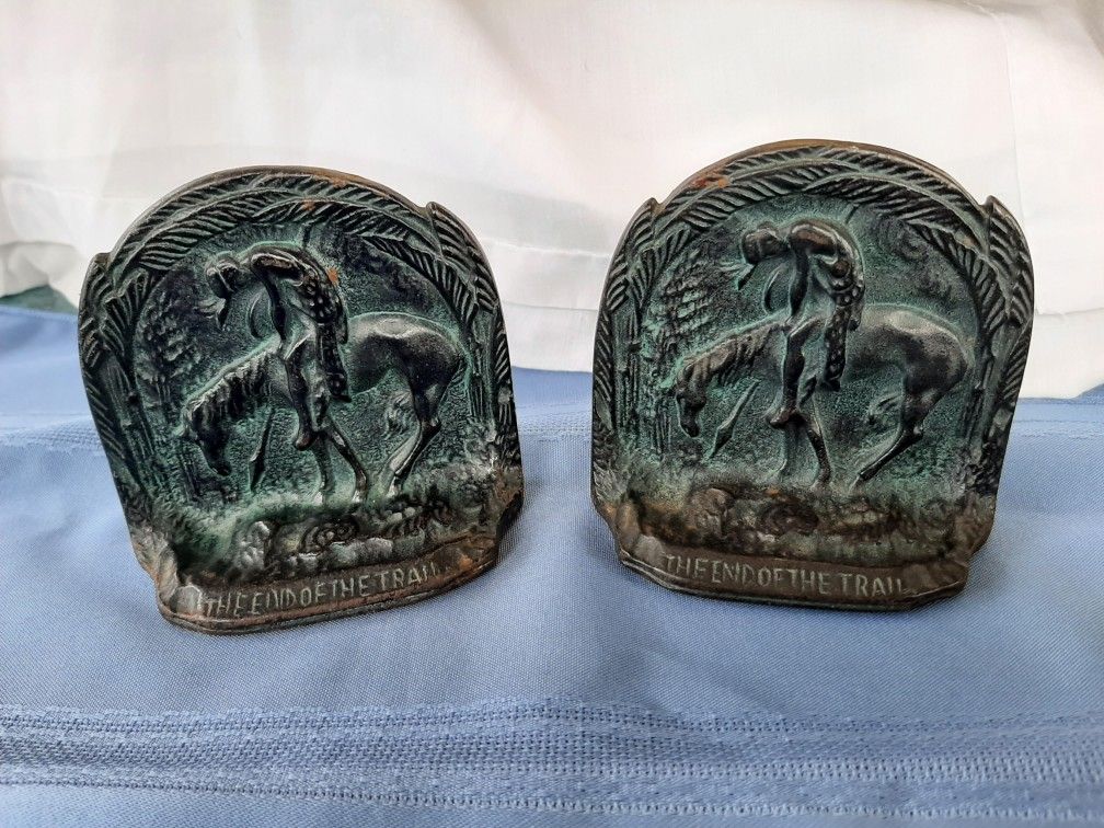 1920's End Of The Trail Bookends