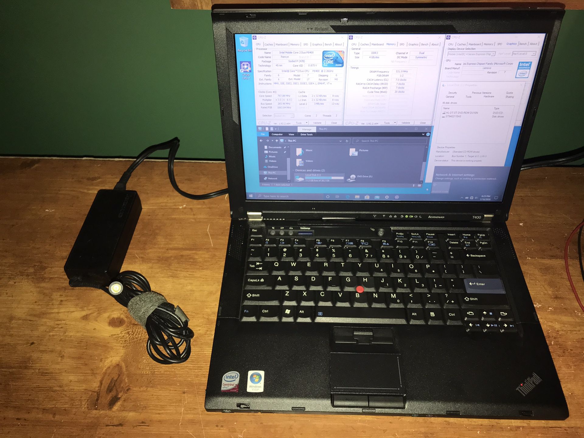 Lenovo Thinkpad T400 Laptop NO Wi-Fi