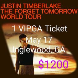 Justin Timberlake Forget Tomorrow World Tour Ticket