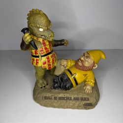 Star Trek:The Original Series Gorn Vs Captain Kirk Garden Gnome Big Mouth. RARE