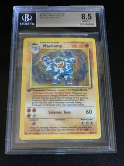 1999 1st Edition Machamp- Pokémon - Beckett Graded 8.5
