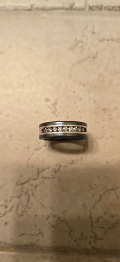 Tungsten Two Tone Diamond Ring.