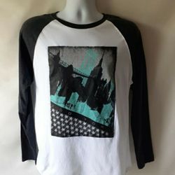 Zoo York men's black/white long sleeve jersey size M