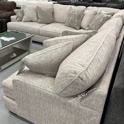 Mention Jon Green to the staff to confirm this price/offer! 🔥 Color Options L Shaped Modular Parchment Color Sectional Couch W Reversible Cushions Co