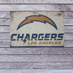 Los Angeles Chargers Vintage Style Antique Collectible Tin Metal Sign Wall Decor