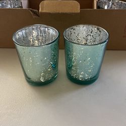 Blue Votive Candle Holders 