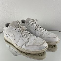 Nike Mens Air Jordan 1 Low Triple White 2016 Lace Up Sneaker Shoes
