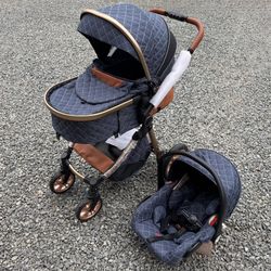 NEW All-In-One Luxury Baby Pram, Stroller & Car Seat