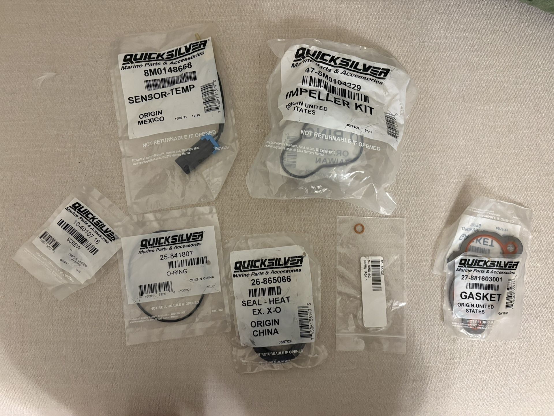 Several MERCRUISER Oem Parts For Boat Inboard Motor Engine
